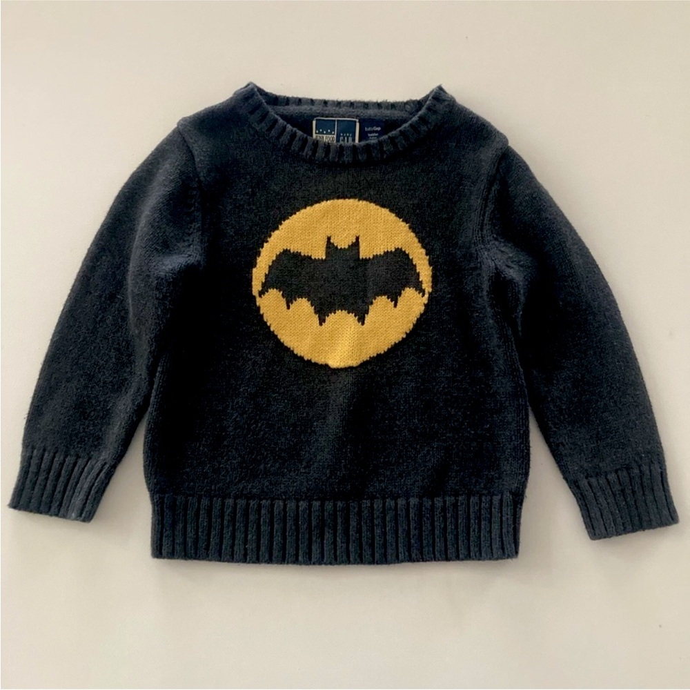 Junk Food Gap Toddler Boy 3T Batman Gray Sweater Superhero